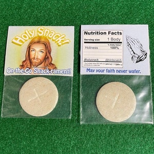 Holy Snack, Jesus Pieces, Christ Candies, Satan Snack Catholic wafers, Eucharist, funny gag gift, READ DESCRIPTION Holy Snack!