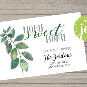 New Address Card -- Customizable --- Edit with Jet Template -- We&#39;ve moved! -- New Home -- Instant Download