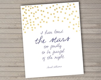 I have Loved the Stars Art Print -- Instant Download -- Afdrukbaar bestand -- Kwekerij kunst -- Kunst voor kinderen -- Gouden sterren
