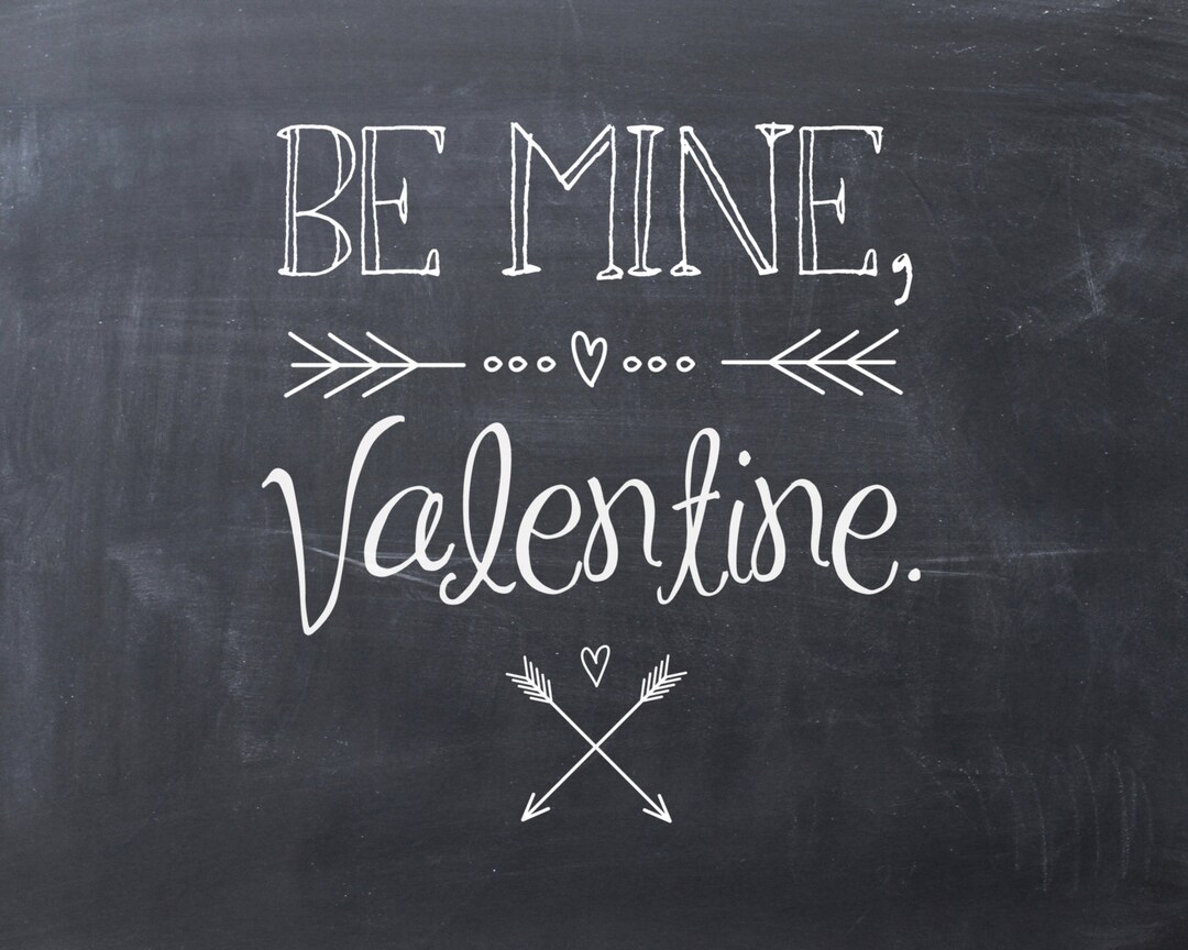 Valentine's Day chalkboard Art Print INSTANT DOWNLOAD Printable Art - Etsy