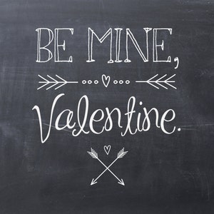 Valentine's Day chalkboard Art Print INSTANT DOWNLOAD Printable Art - Etsy