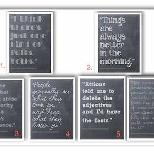 Lessons from To Kill a Mockingbird - Art Prints - Children&#39;s Art - Printable Files, Choose FOUR
