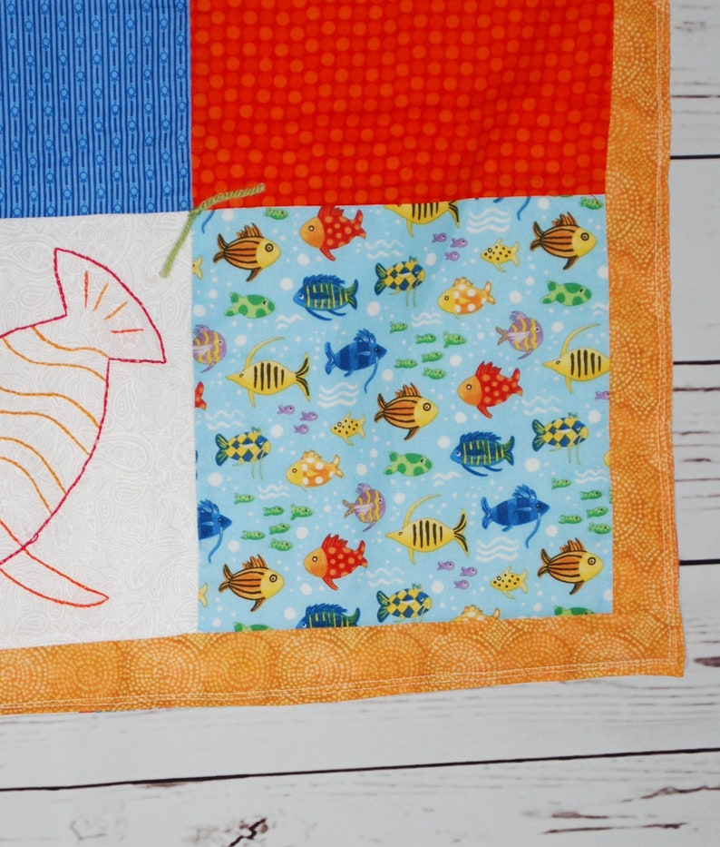 Fish bowl patchwork baby/toddler quilt Etsy 日本