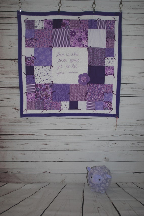 Purple Floral Quilt Etsy