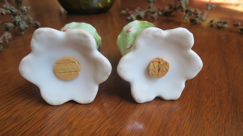 Vintage Cottage Chic Salt and Pepper Shakers Handpainted Roses