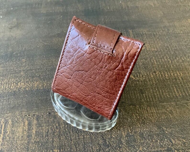 Vintage brown Leather Double Lipstick Case With Mirror Etsy