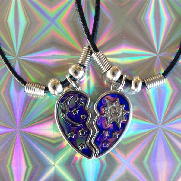 Humeur amitié soleil et lune Colliers / Collier de Sun / Moon collier / 90 s accessoires / 90 s Grunge / le soleil et la lune / charme soleil / lune charme
