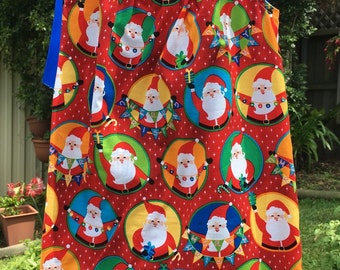 Girls Handmade Christmas Dress Sizes 1, 2, 3, 4, 5, 6 or 7