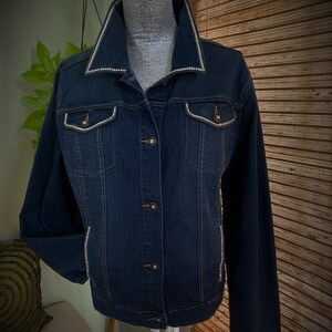 jean jacket with crystals