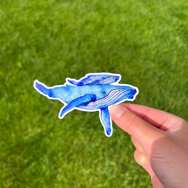 Mama and Baby Humpback Whale Vinyl Sticker