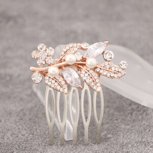 Small Bridal comb Bridesmaid hair comb Wedding hair piece Bridal hair accessories floral Side bridal headpiece Wedding comb Bridal hair comb image 2