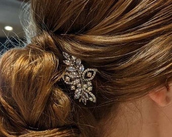 Bridal hair comb Silver Wedding comb in Crystal Wedding hair comb Rhinestone Side bridal headpiece Wedding hair accessories Vintage style