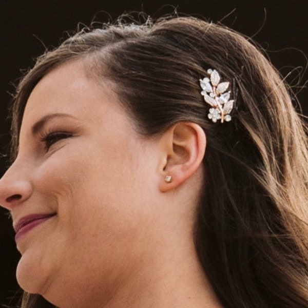 Peigne de mariage latéral Peigne de mariée en strass Pièce de cheveux de mariée Petite épingle de peigne Peigne à cheveux de mariage Peigne halo Peigne de mariée pince à cheveux