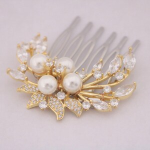 crystal hair piece Side Wedding hair comb Gold bridal hairpiece bridal accessories Hair jewelry Wedding  veil clip Bridal hair comb Crystal