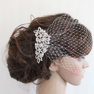 Wedding Fascinator Bridal birdcage veil Wedding hair comb Bridal Fascinator Wedding birdcage veil Bridal veil Wedding hair accessory Bridal