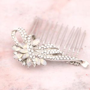 Silver Wedding hair comb White opal Wedding cob Navy blue Wedding hair piece Blue Bridal hair comb Gold veil comb Rose gold Wedding hair pin