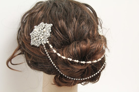 bridal hair chain wedding hair comb bridal hair comb wedding headpiece  bridal hair accessory wedding jewelry bridal hair piece wedding comb