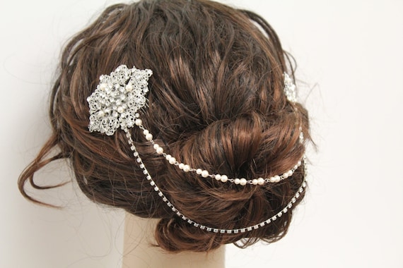 bridal hair chain