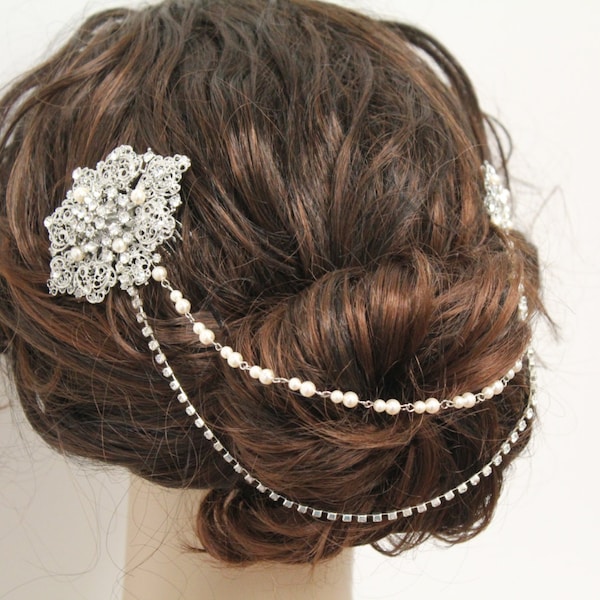 Bridal Hair Chain wedding hair comb bridal hair comb wedding headpiece bridal hair accessory wedding jewelry bridal hair piece wedding comb