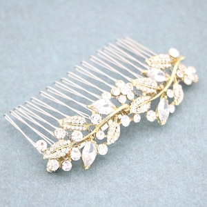 Gold Wedding Hair Comb Crystal Pearl Bridal Hair Accessory Wedding hair piece Wedding hair clip Rose gold Bridal hair clip Wedding comb Side