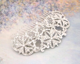 Crystal Floral Bridal Hair Comb Rhinestone Wedding Headpiece Bridal hair accessories Wedding hair jewelry Bridal hair clip Wedding hair comb