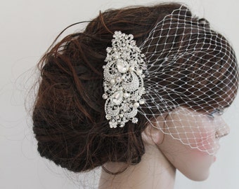 Wedding veil birdcage bridal birdcage veil wedding birdcage veil wedding blusher veil with blusher wedding fascinators wedding headpiece