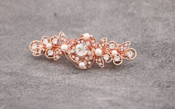 Barrette à Cheveux Vintage Rouge - Cristaux Strass Métal Alliage - MOGHANT