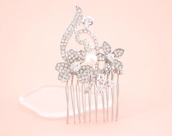 Rhinestone Wedding hair clip Silver Bridal hair accessories Wedding