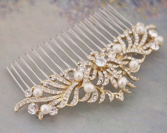 Gold Wedding hair comb Side bridal hair piece Wedding hair bling Wedding hair jewelry Wedding comb Silver Bridal hair comb Bridal hair clip