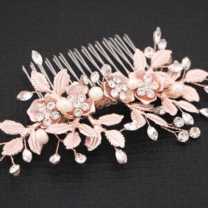 Peigne à cheveux de mariage en or vigne à cheveux bohème peigne de mariage en or rose bijoux de cheveux de mariée accessoires de cheveux de mariage pour chignon peigne à cheveux de mariée mariage