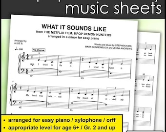 Kpop Demon Hunters This is What it Sounds Like Easy Beginner Piano Sheet Music Elementary