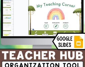 Digitale Organisations-Zentrale für Lehrer - Bearbeitbar in Google Slides