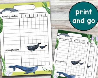 Morgen und Abend Routine Chart für Hausarbeiten, Gewohnheiten, Hausaufgaben, Aufgaben