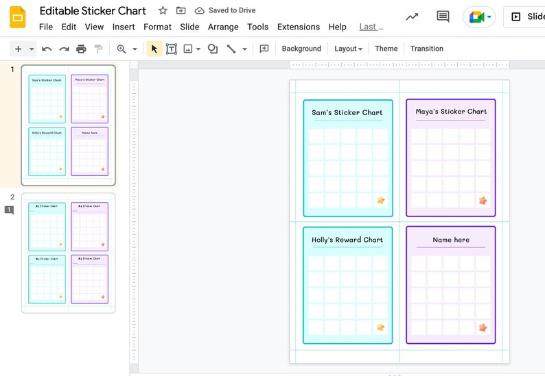 Editable Sticker Chart Reward | Kids Chores Responsibilities | Music ...