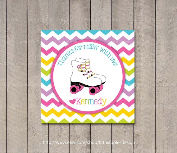 Items similar to Roller Skate Favor Tags / Roller Skate Gift Tag ...