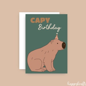 Digital Funny Birthday Card | Capy Birthday | Capybara | Pun Card | Animal Pun | Cute Capybara | Instant Download PDF