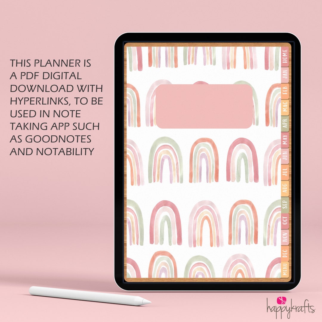Undated Digital Planner in Portrait With Hyperlinks and Matching ...