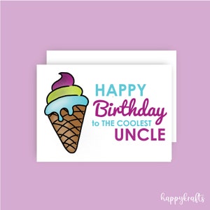 Cartão de felicitações para impressão A5 / A6 - Download instantâneo Cartão de aniversário em PDF para o tio, presente para ele - O tio mais legal
