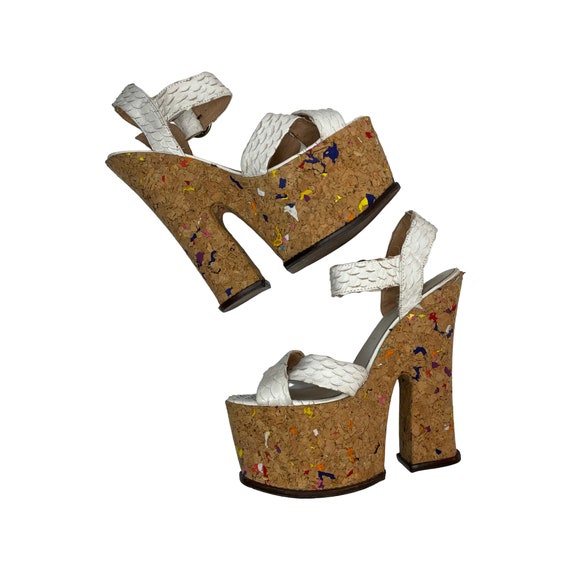 cork platform heels