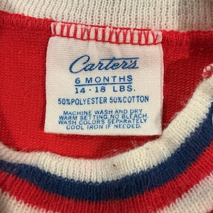 Carters Vintage Jumper Mono deportivo de una pieza, estilo retro de los años 80, para bebé, talla 6 M imagen 4