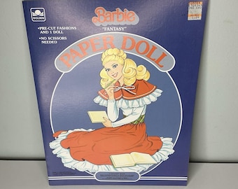 Vintage Barbie Fantasy Paper Doll Uncut 1983 Mattel Golden Book