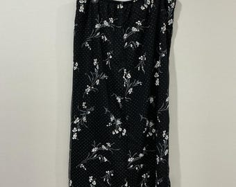 ヴィンテージ90年代Y2K表現ブラックシースルーマキシスカートXL魔女風ロマンティックウィムジゴス