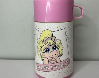 Termo vintage de Miss Piggy, años 80, de los Muppets