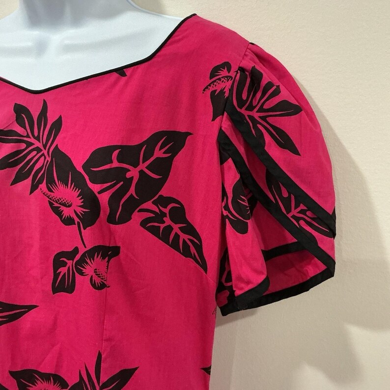 Vintage Hilo Hattie Hawaiian Maxi Dress Size 18 Floral Muu Muu Caftan ...
