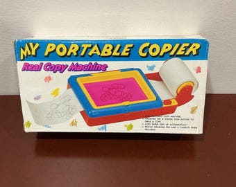 Copiadora portátil de juguete vintage, rara, de los años 80. Retro.