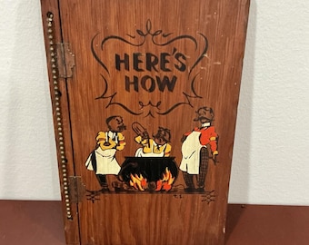 1941 Oto jak mieszane drinki Książka koktajlowa Drewniana okładka Whitfield Vintage Mixology