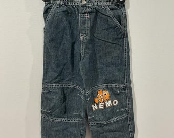 Vintage Disney Finding Nemo Jeans Denim 3T Kids Toddler Y2K 2000s Embroidered