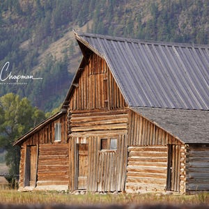 Die meist fotografierte Scheune der Welt. Foto der Scheune in Mormon Row im Grand Teton National Park
