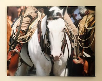 canvas horse and cowboy