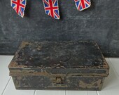 Vintage Small Chippy Deeds Box Ammunition Metal Case Storage